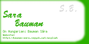 sara bauman business card